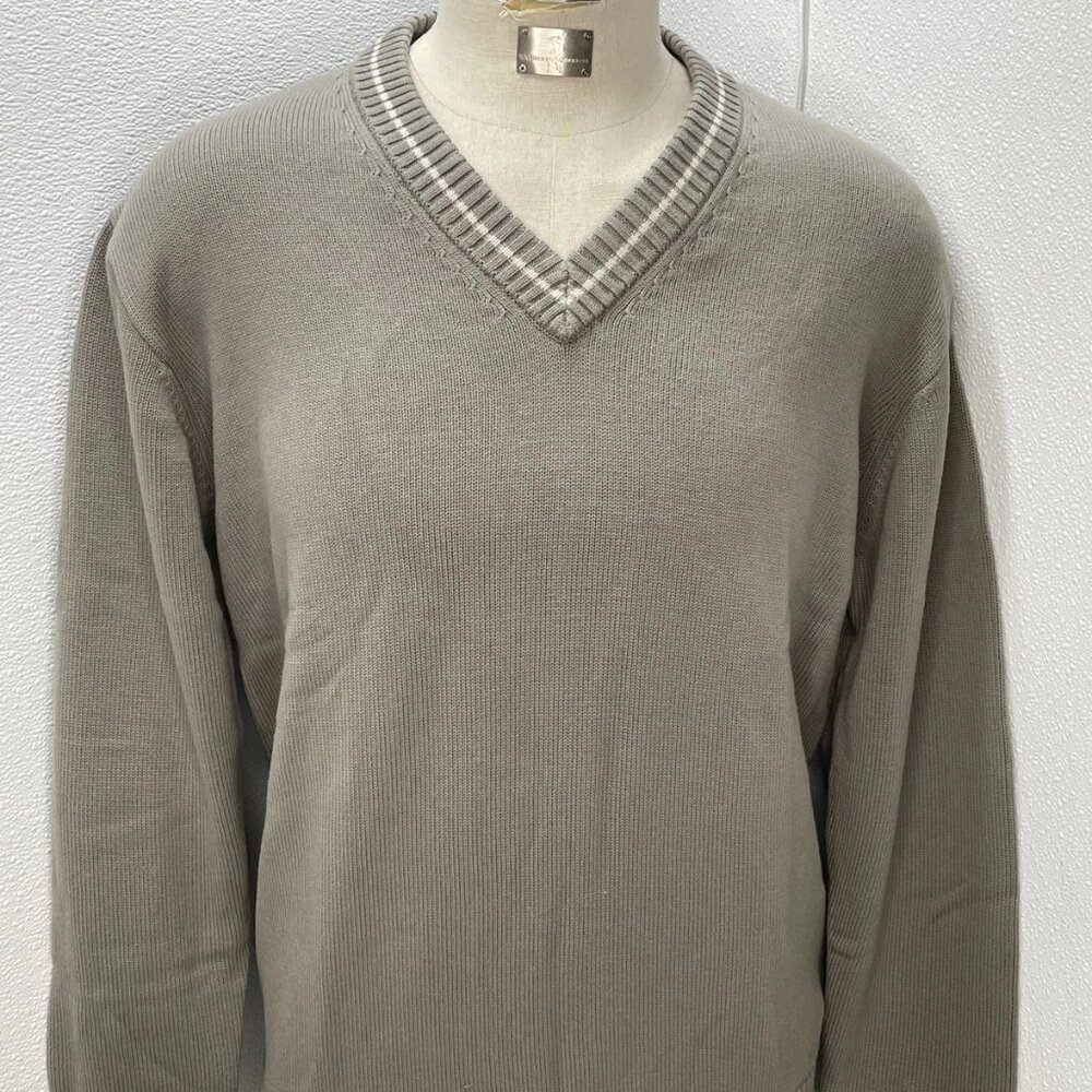 Boggi Men's Cotton & Wool V-Neck Sweater Grey Size XL – NWT